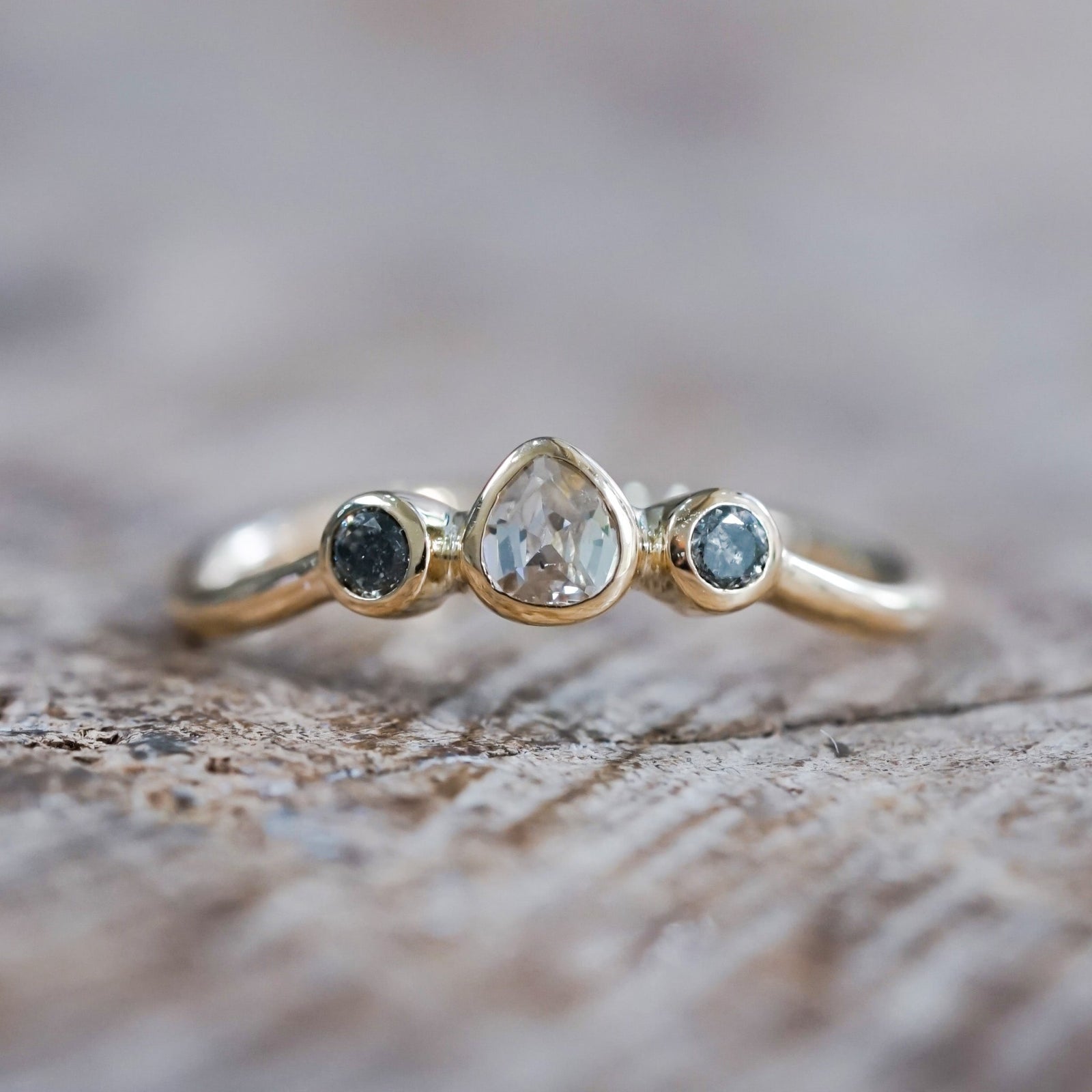 Salt and Pepper Diamond Tiara Ring in Ethical Gold - Gardens of the Sun | Ethical Jewelry