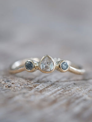 Salt and Pepper Diamond Tiara Ring in Ethical Gold - Gardens of the Sun | Ethical Jewelry