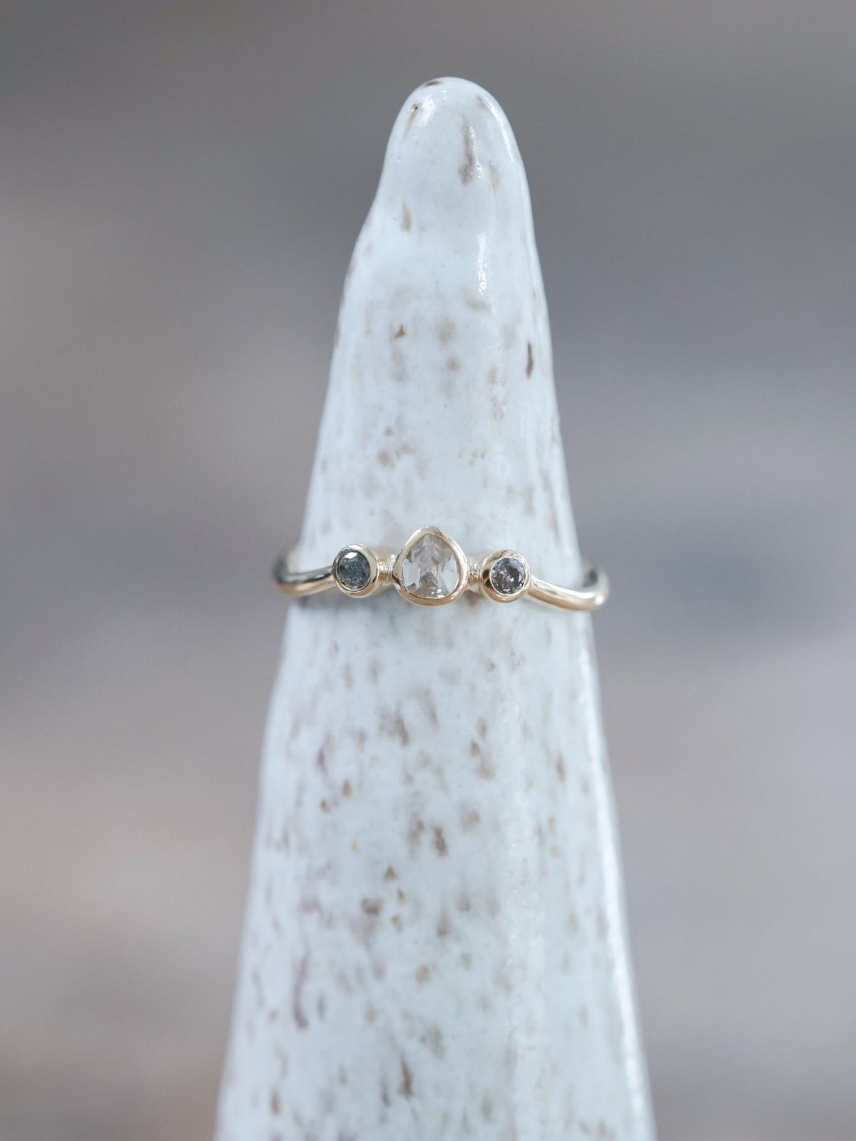 Salt and Pepper Diamond Tiara Ring in Ethical Gold - Gardens of the Sun | Ethical Jewelry