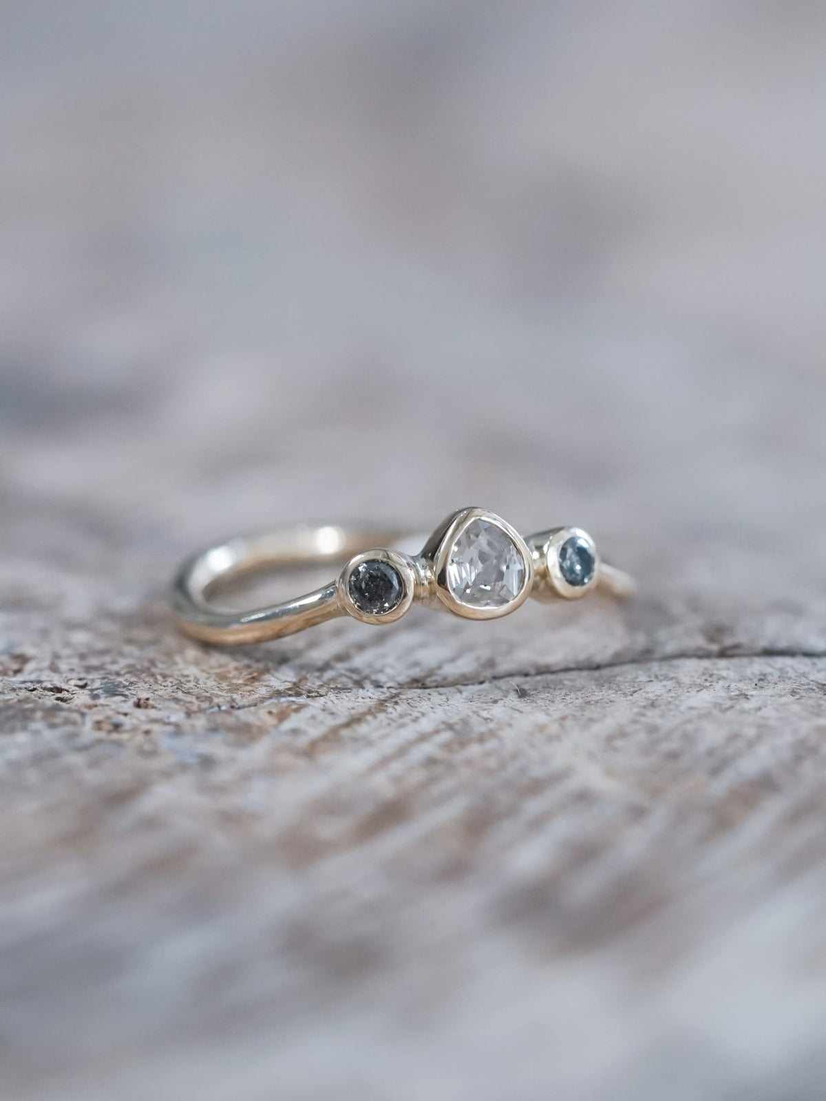 Salt and Pepper Diamond Tiara Ring in Ethical Gold - Gardens of the Sun | Ethical Jewelry