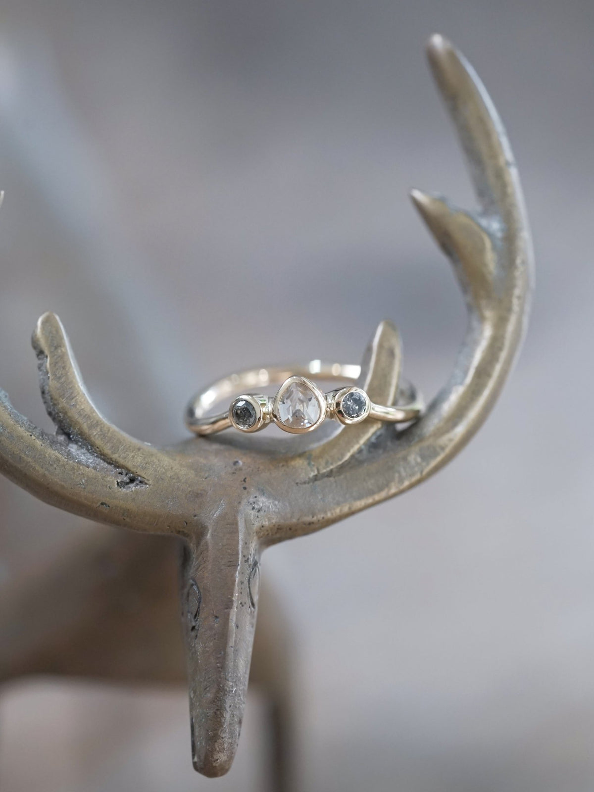 Salt and Pepper Diamond Tiara Ring in Ethical Gold - Gardens of the Sun | Ethical Jewelry