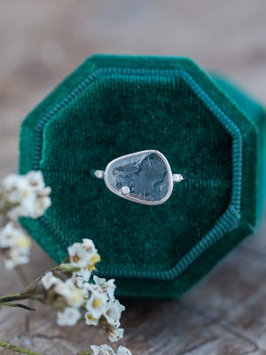 Satellite Diamond Slice Ring in White Gold - Gardens of the Sun | Ethical Jewelry