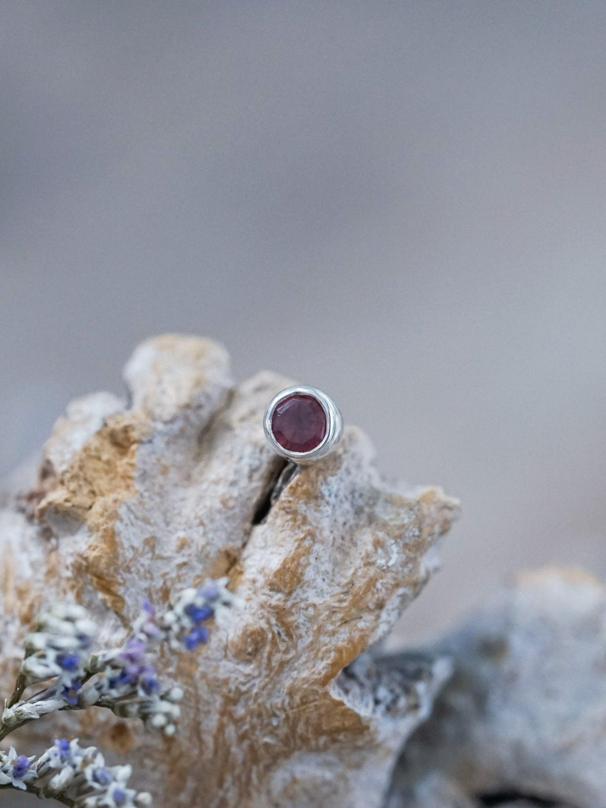Single Garnet Earrings - Gardens of the Sun | Ethical Jewelry