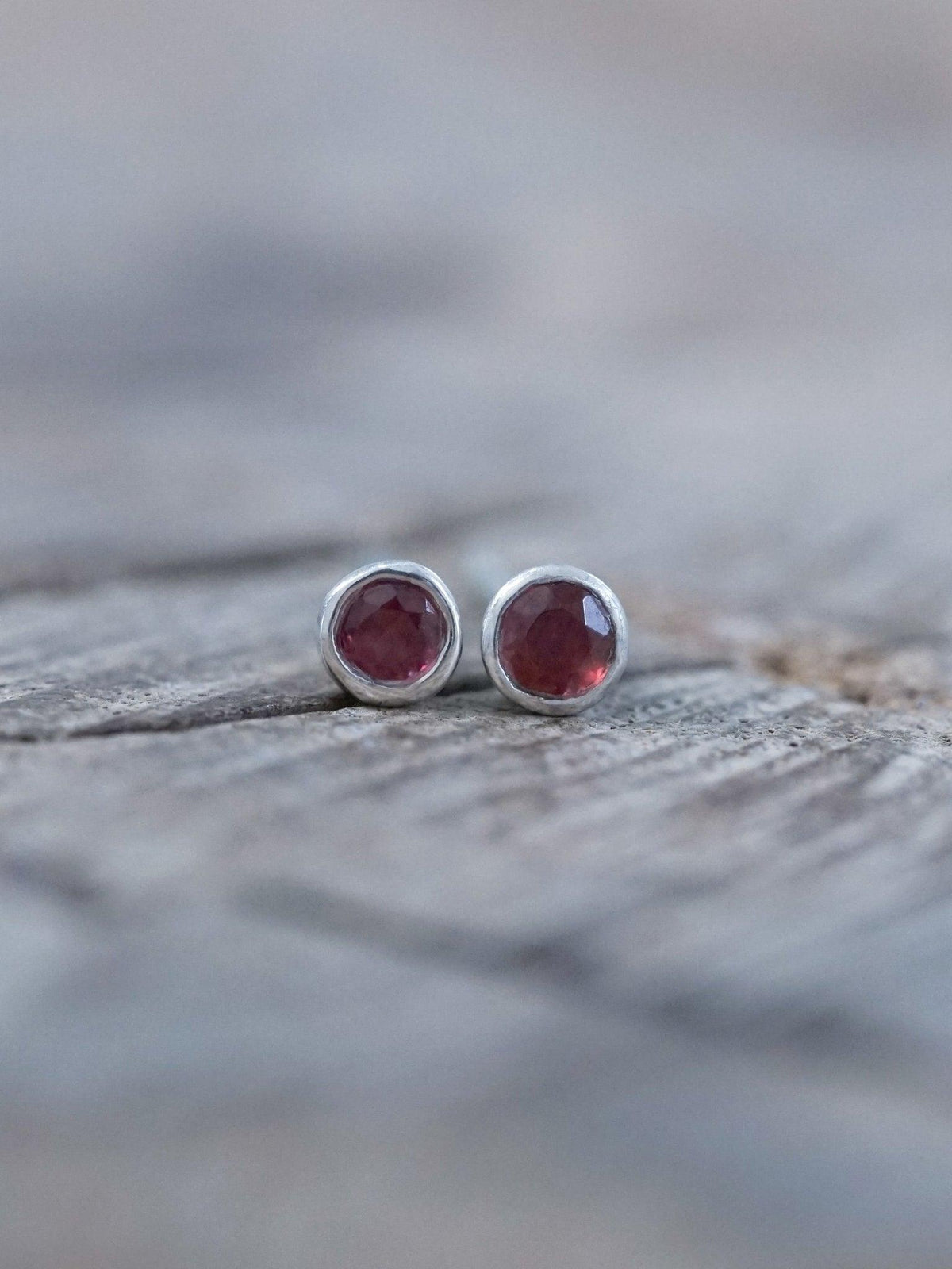 Single Garnet Earrings - Gardens of the Sun | Ethical Jewelry