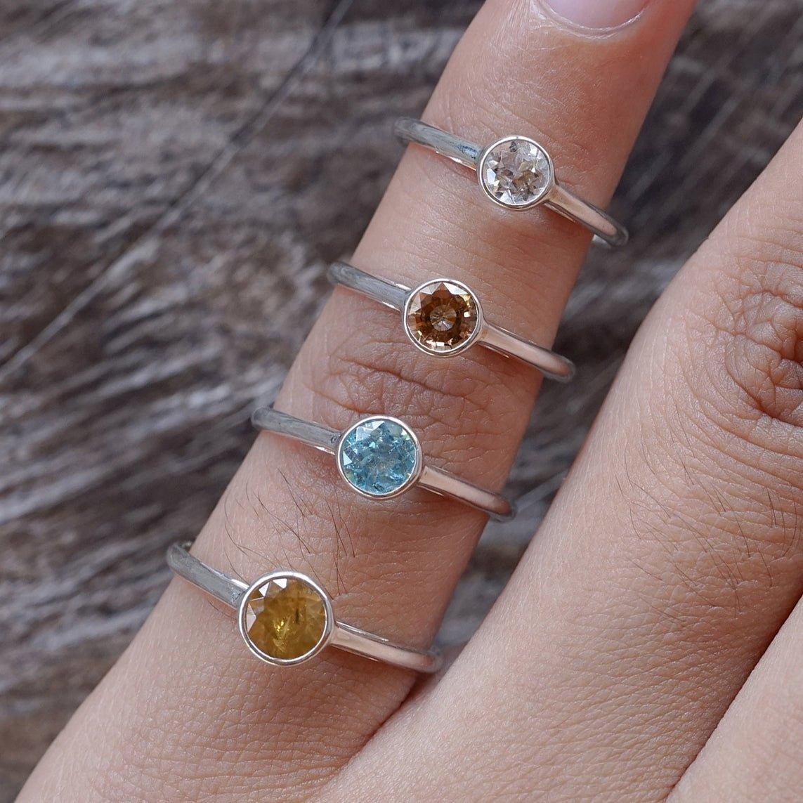 Solitaire Zircon Ring - Gardens of the Sun | Ethical Jewelry