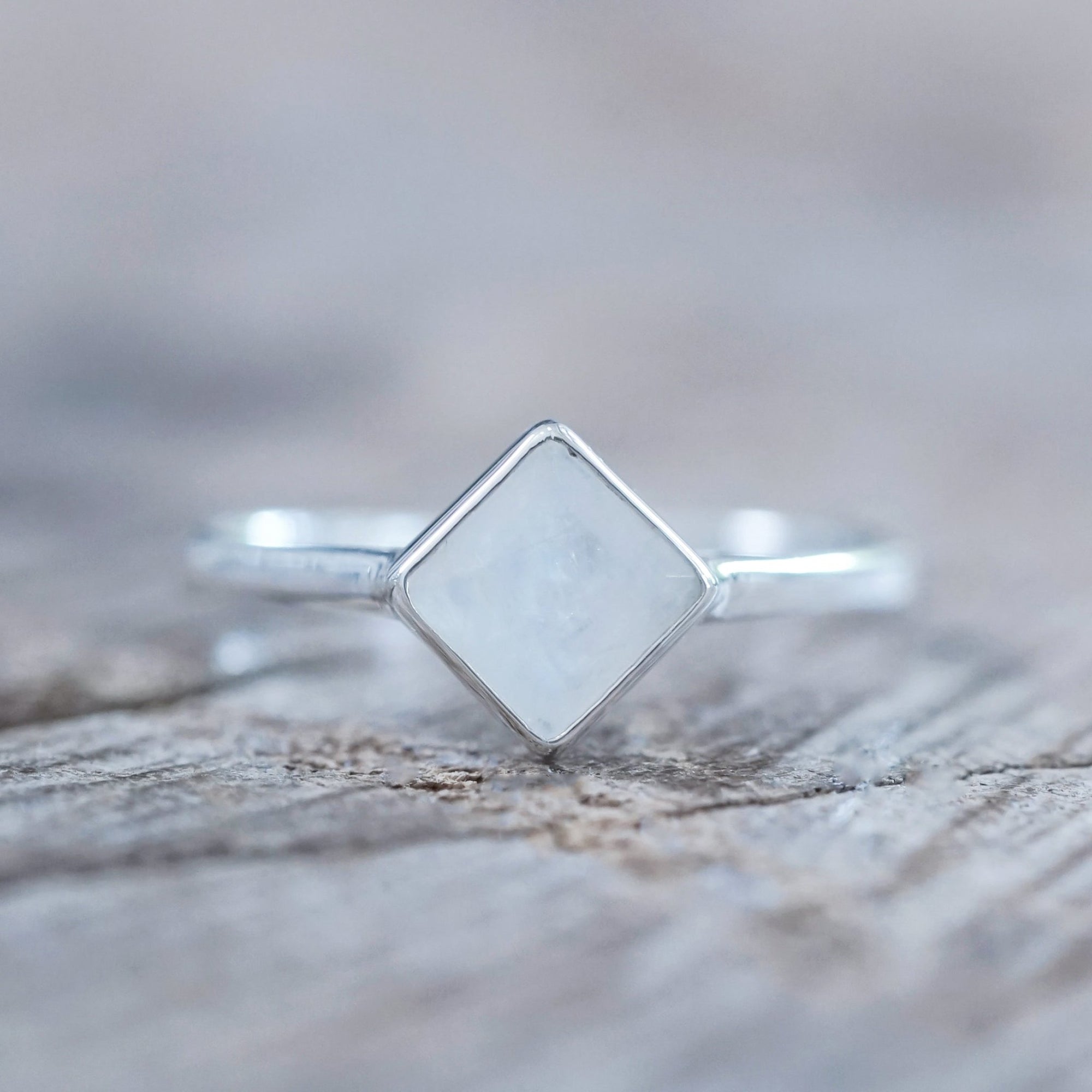 Square Rainbow Moonstone Ring - Gardens of the Sun | Ethical Jewelry