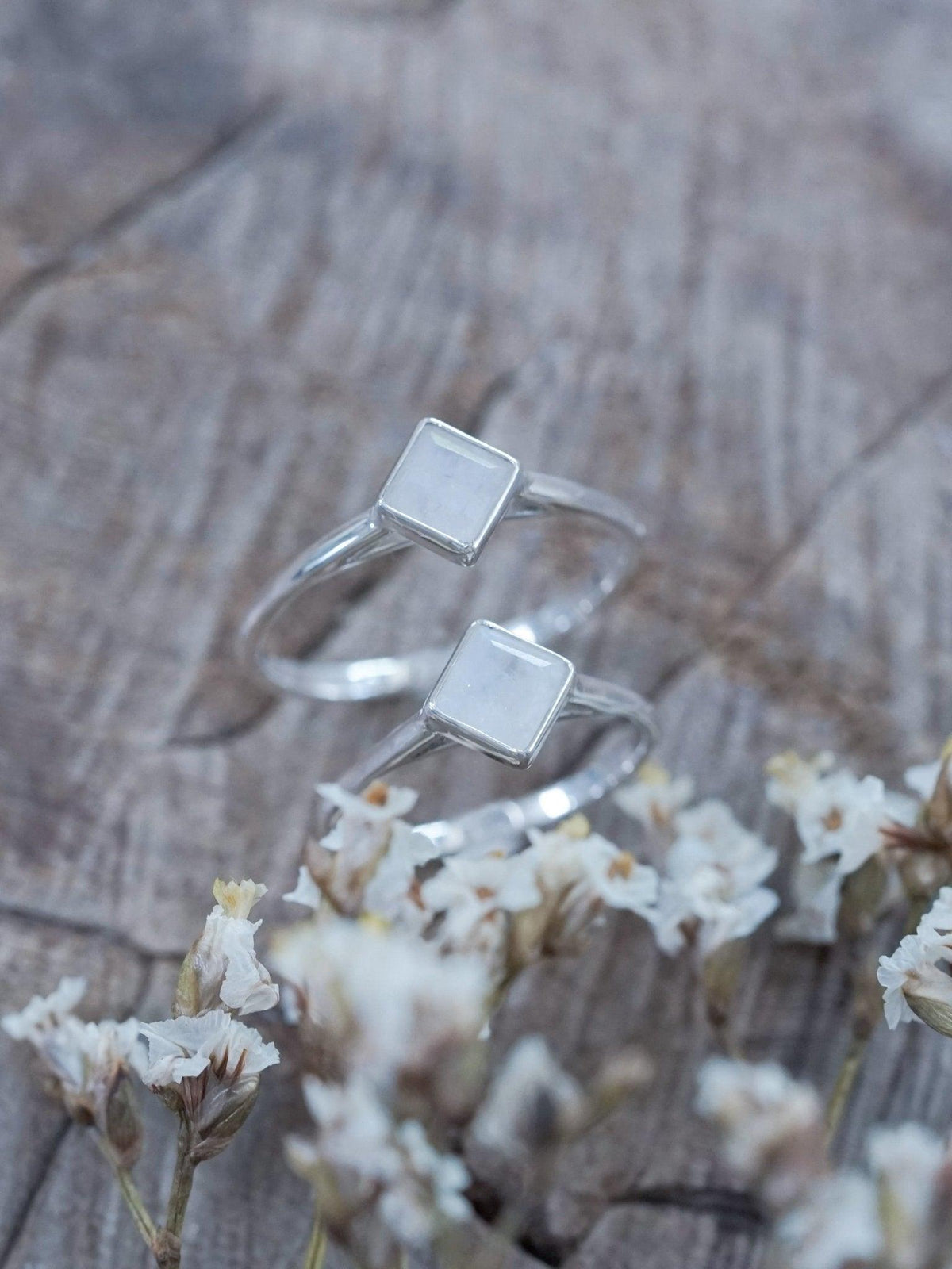 Square Rainbow Moonstone Ring - Gardens of the Sun | Ethical Jewelry