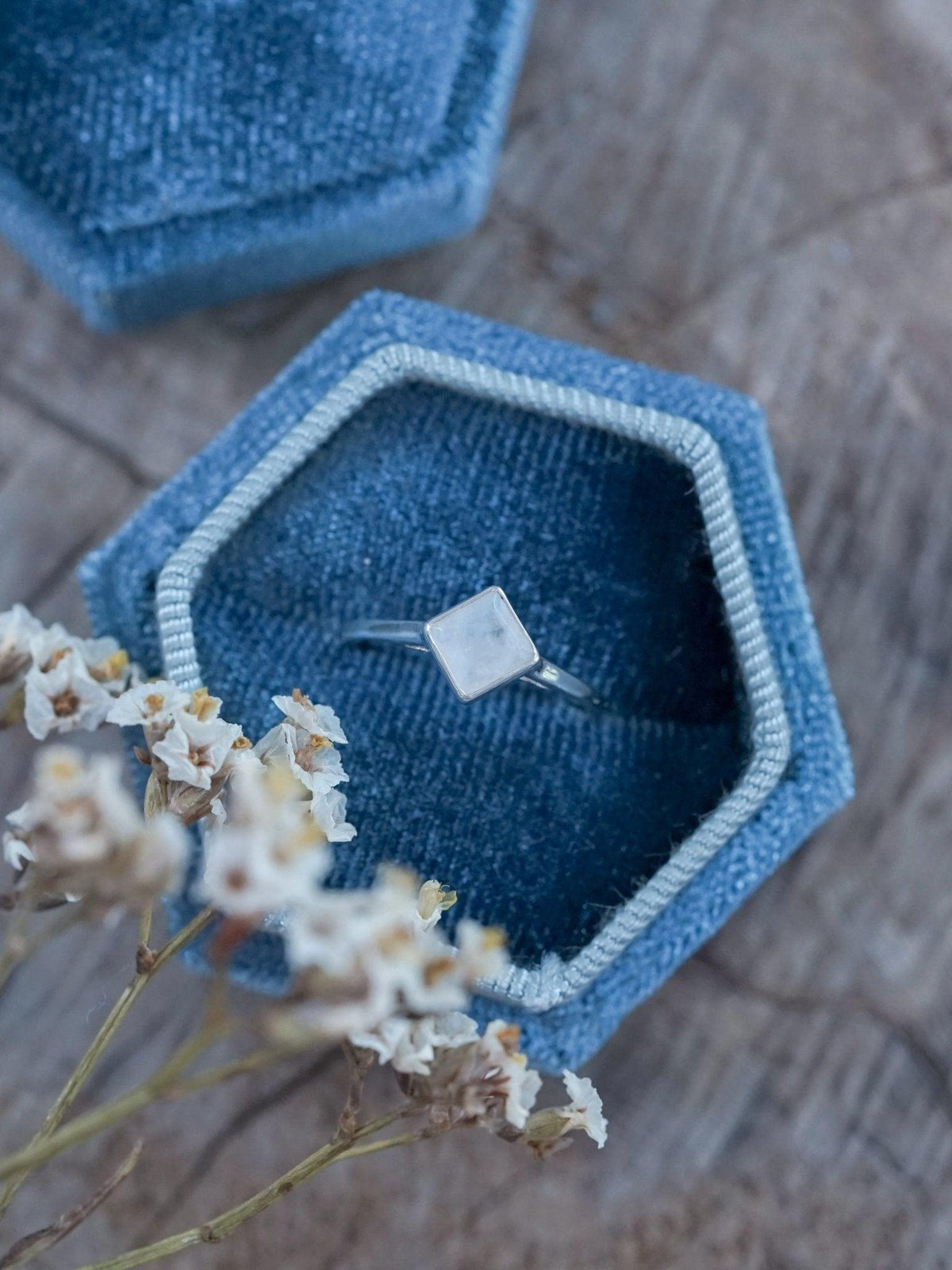 Square Rainbow Moonstone Ring - Gardens of the Sun | Ethical Jewelry