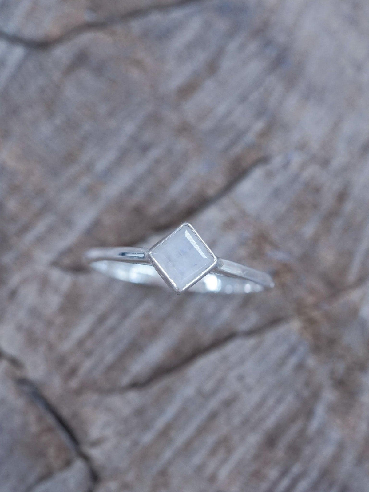 Square Rainbow Moonstone Ring - Gardens of the Sun | Ethical Jewelry