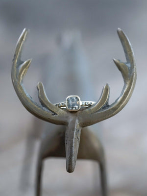 Square Salt and Pepper Diamond Ring in Eco Gold - Gardens of the Sun | Ethical Jewelry