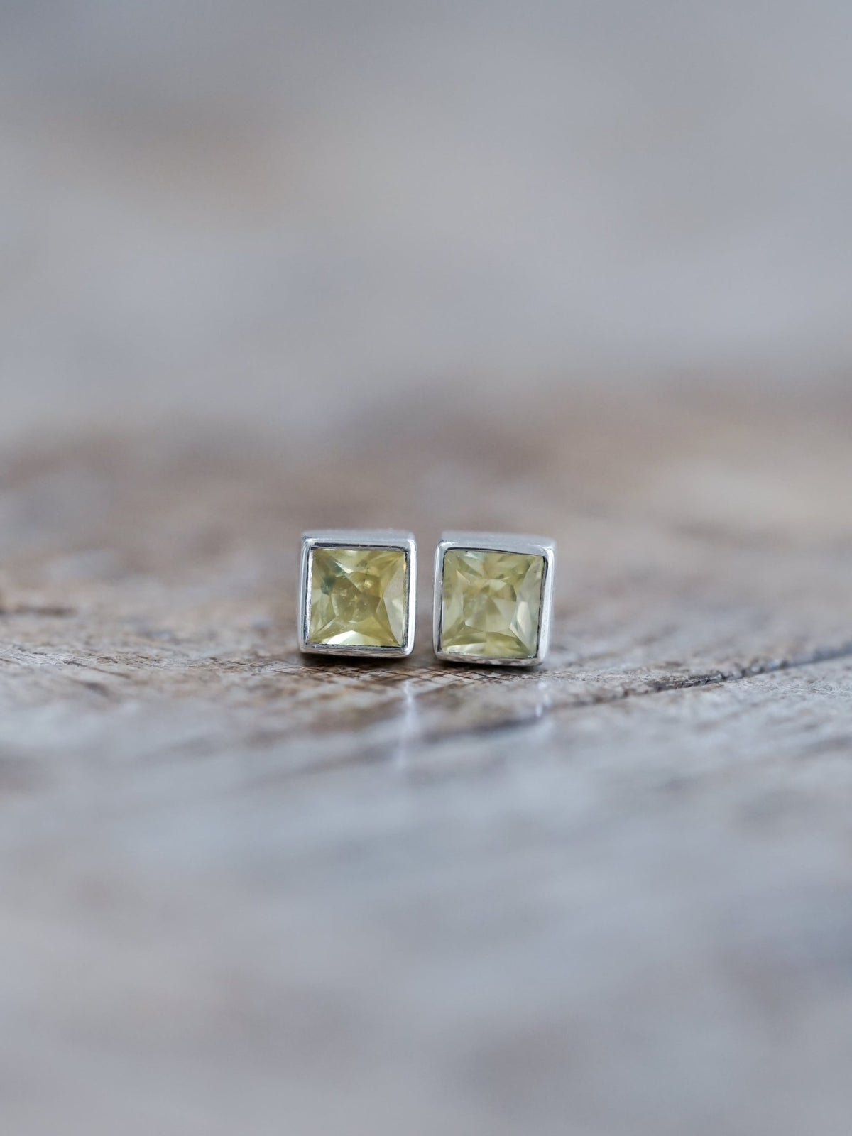 Square Sapphire Earrings - Gardens of the Sun | Ethical Jewelry