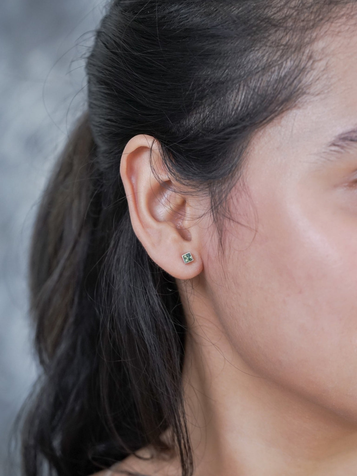 Square Sapphire Earrings - Gardens of the Sun | Ethical Jewelry