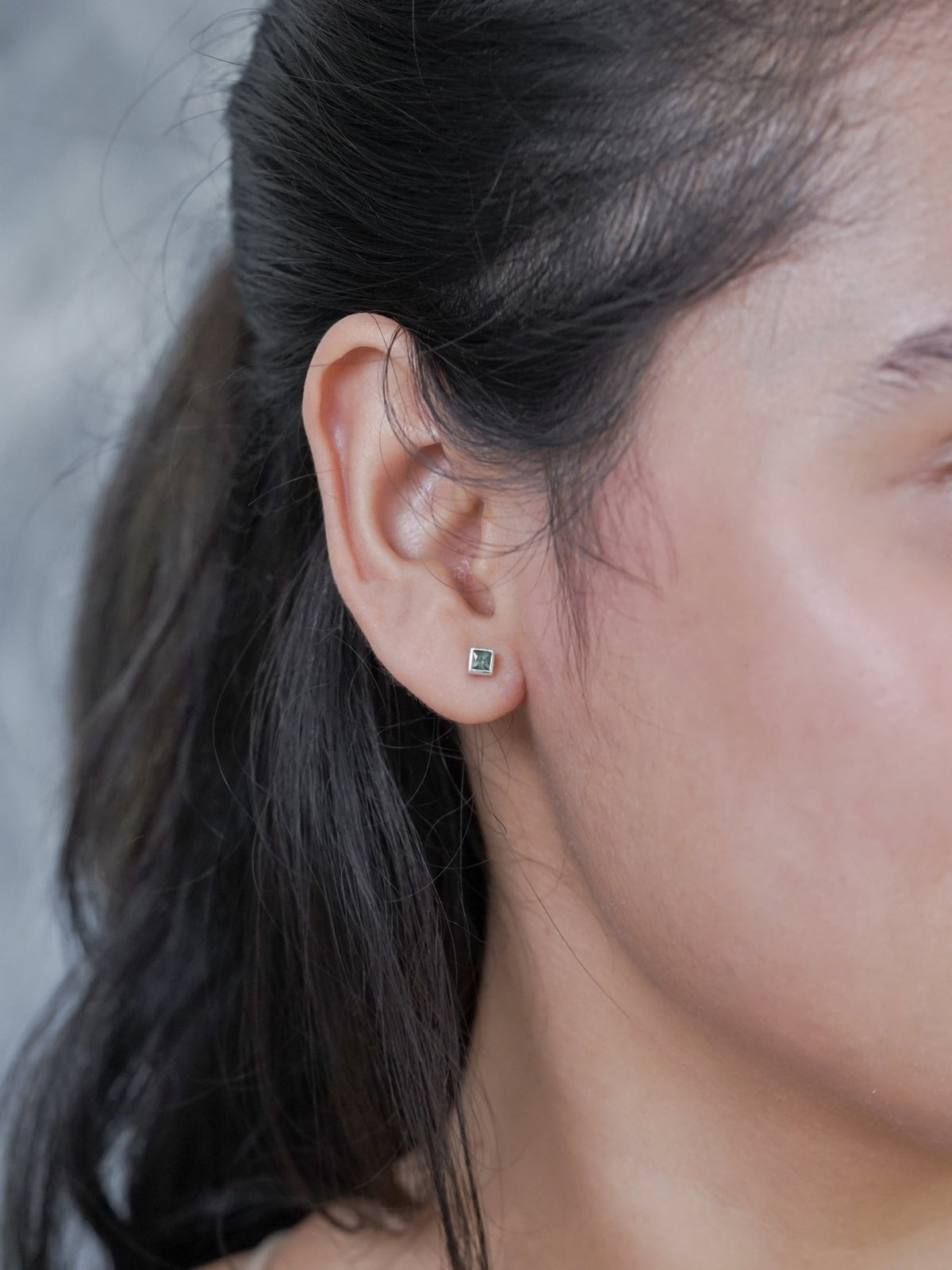 Square Sapphire Earrings - Gardens of the Sun | Ethical Jewelry