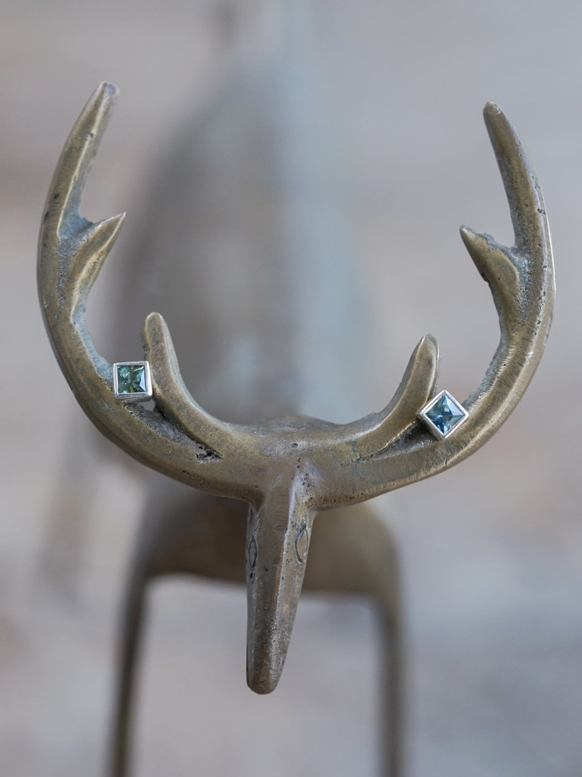 Square Sapphire Earrings - Gardens of the Sun | Ethical Jewelry