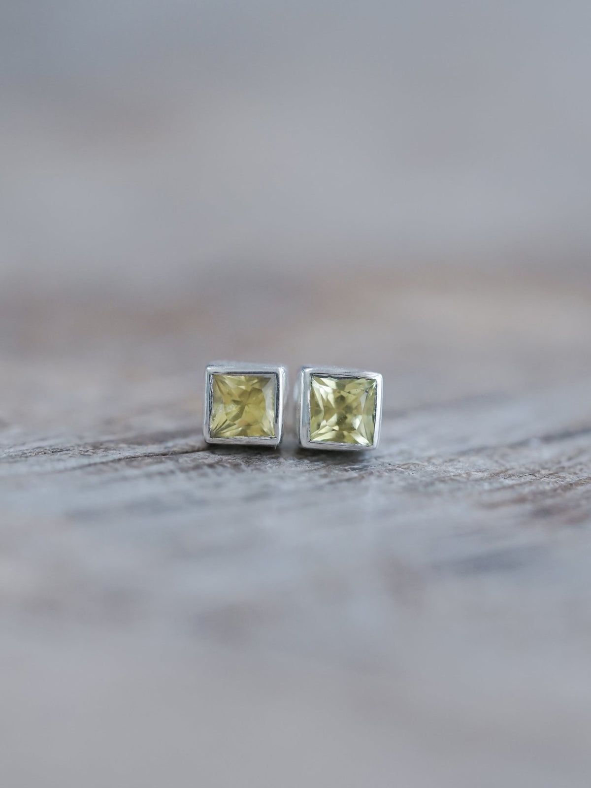 Square Sapphire Earrings - Gardens of the Sun | Ethical Jewelry