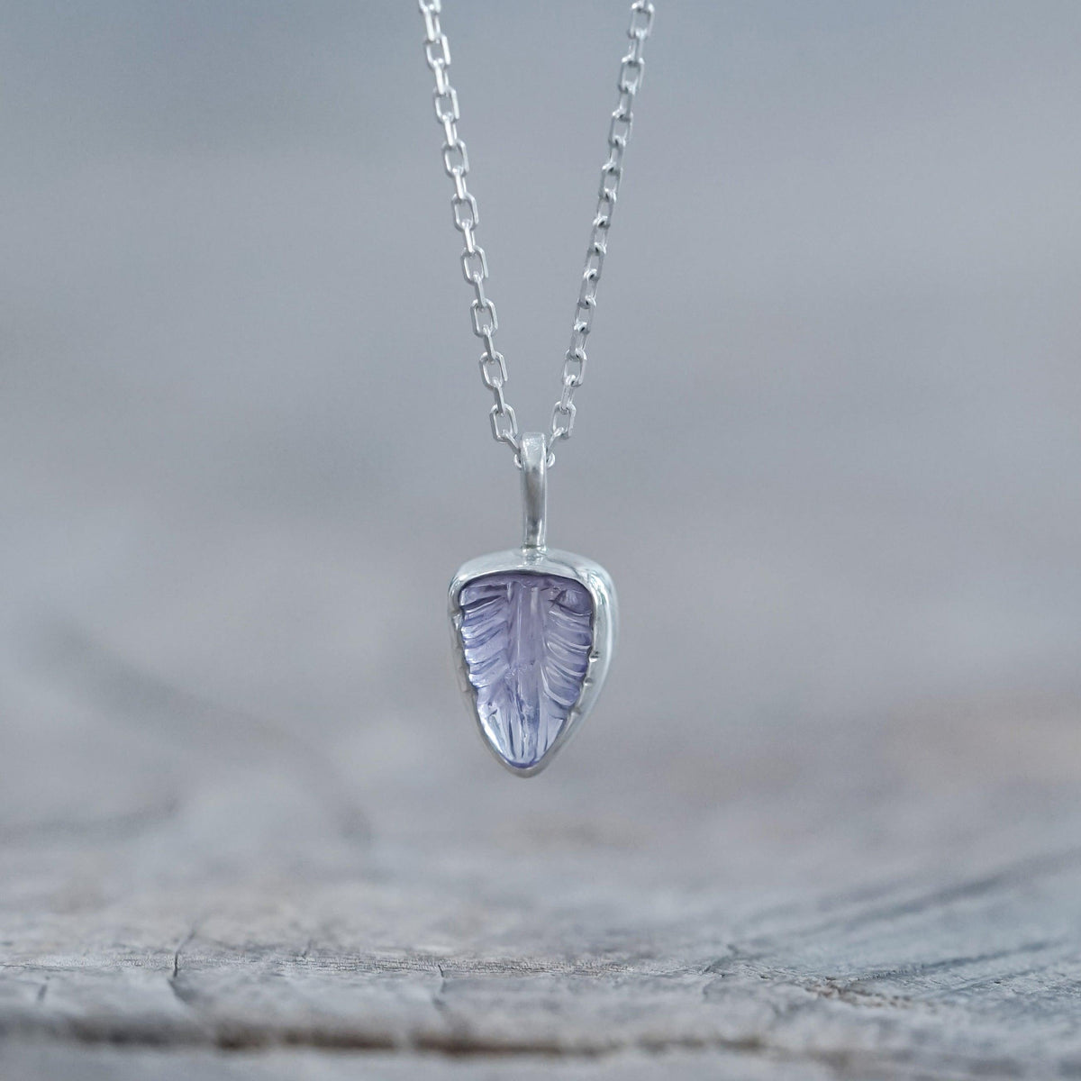 Amethyst Leaf Necklace - Gardens of the Sun | Ethical Jewelry