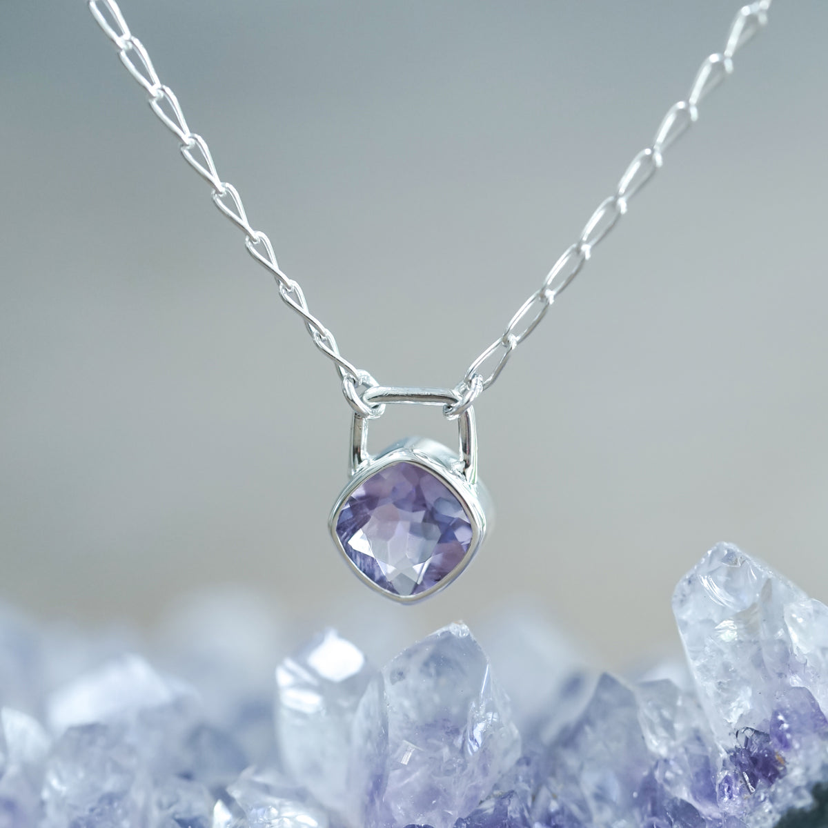 Amethyst Lock Necklace - Gardens of the Sun | Ethical Jewelry