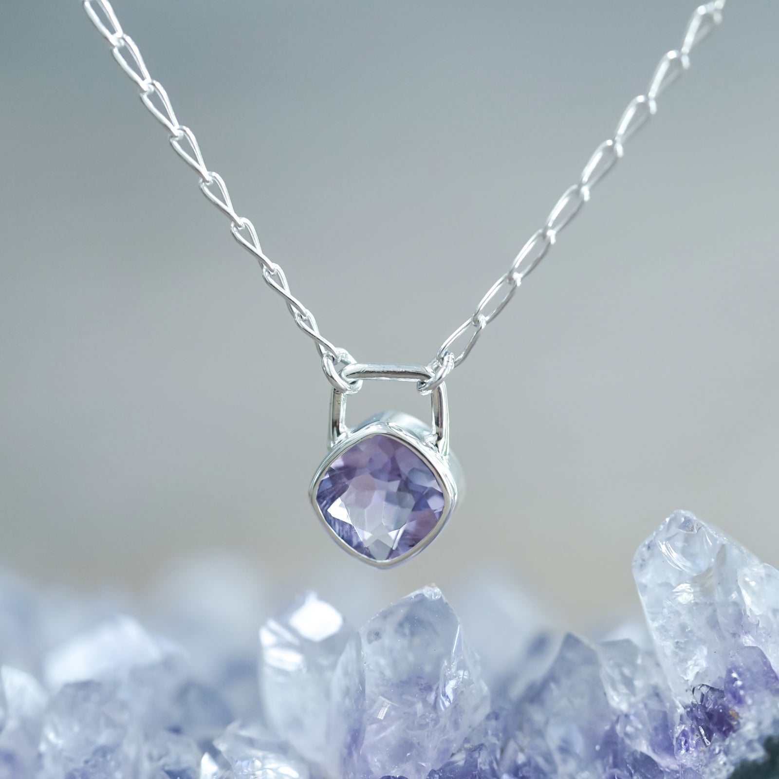 Amethyst Lock Necklace - Gardens of the Sun | Ethical Jewelry