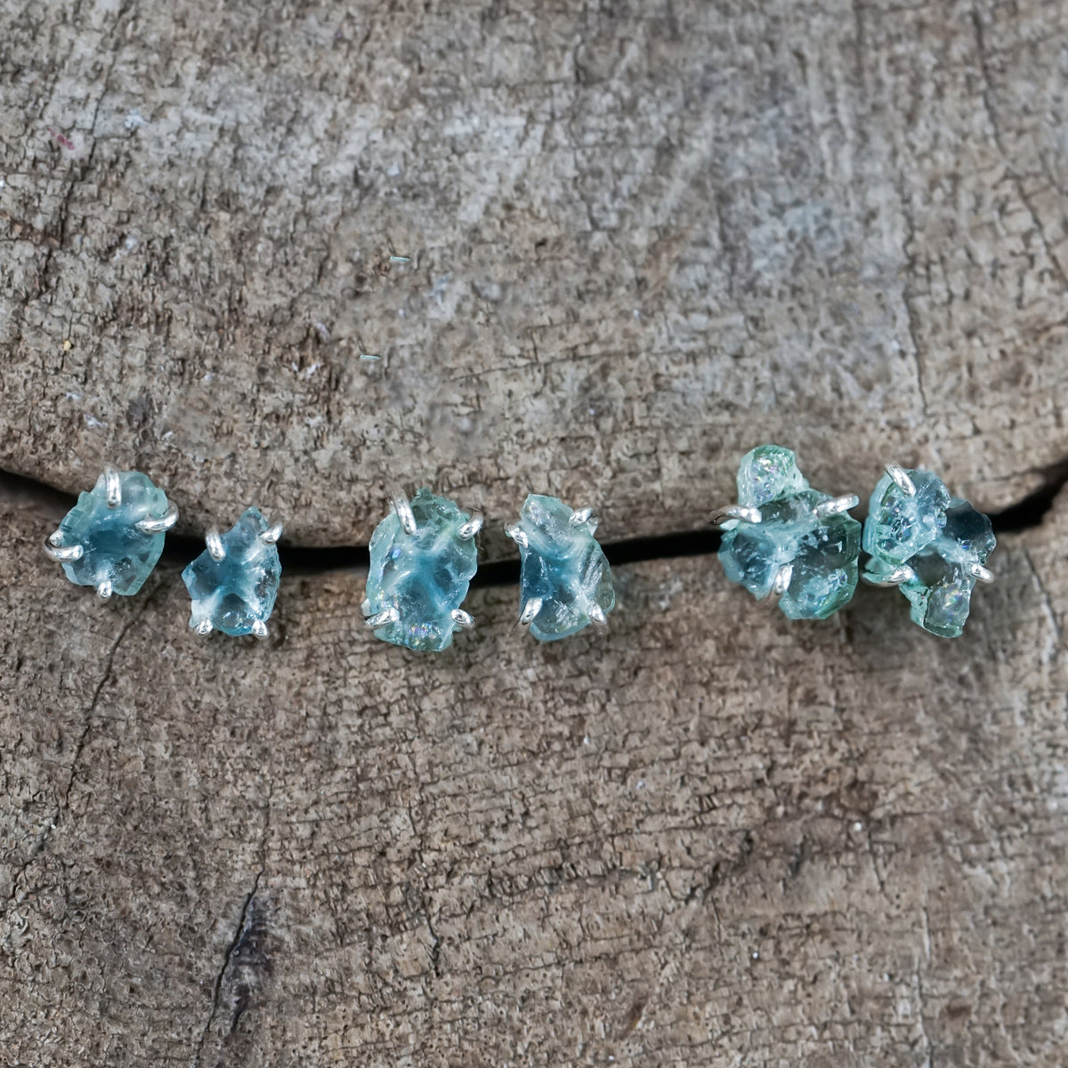 Rough Tourmaline Slice Earrings - Gardens of the Sun | Ethical Jewelry