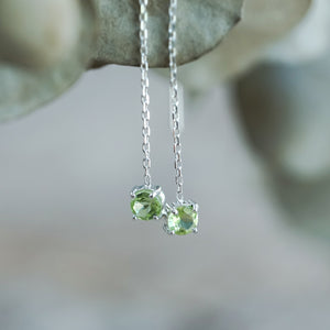 Peridot Threader Earrings - Gardens of the Sun | Ethical Jewelry 