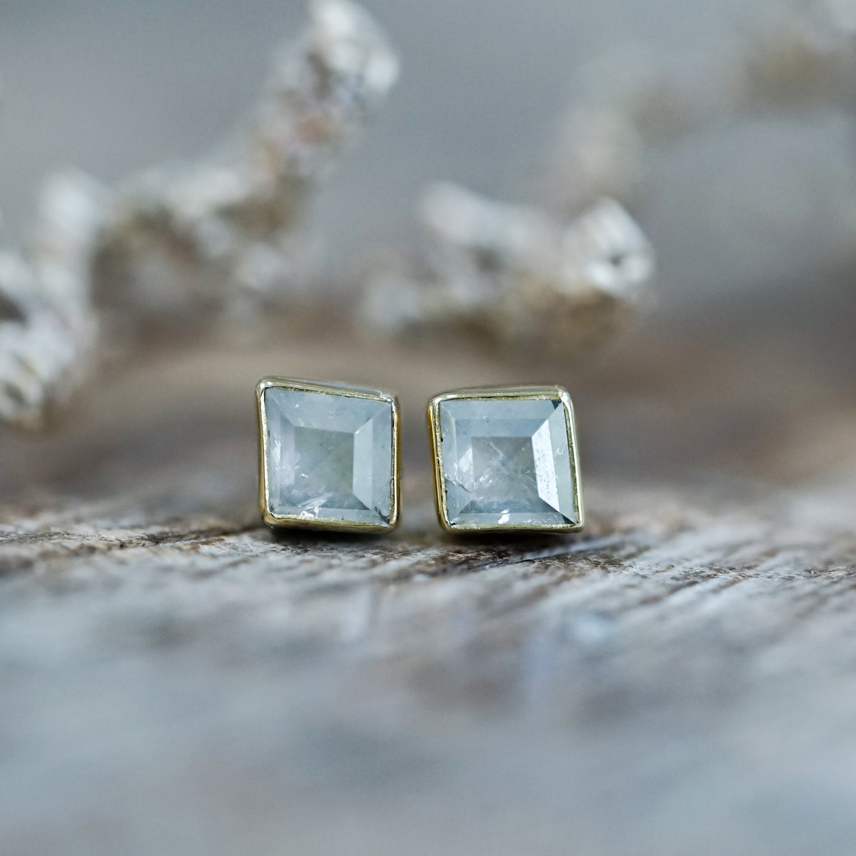 Gray Kite Diamond Earrings in Gold - Gardens of the Sun | Ethical Jewelry