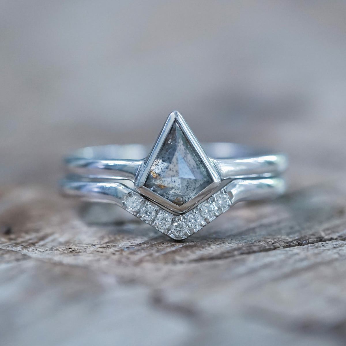 Kite Diamond Ring Set in White Gold - Gardens of the Sun | Ethical Jewelry
