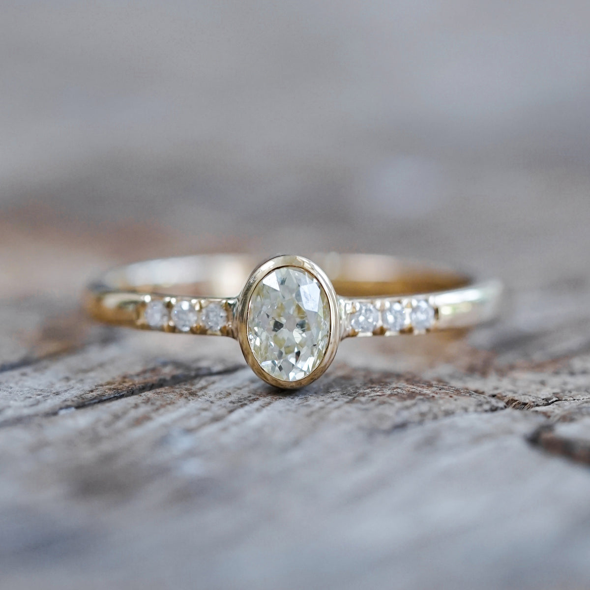 Old Mine Cut Oval Diamond Ring - Size 6.5 - Gardens of the Sun | Ethical Jewelry