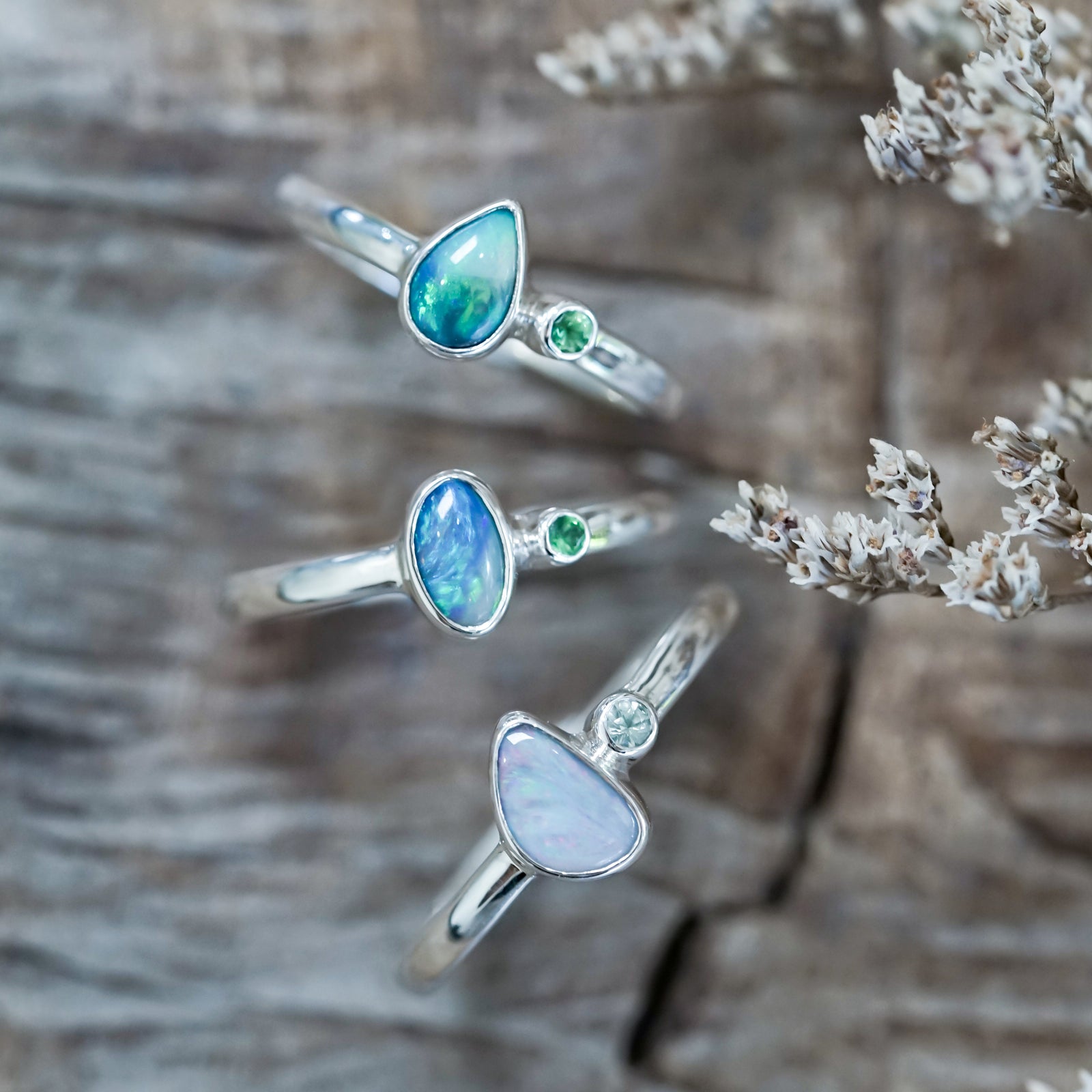 Opal and Garnet Ring - Gardens of the Sun | Ethical Jewelry