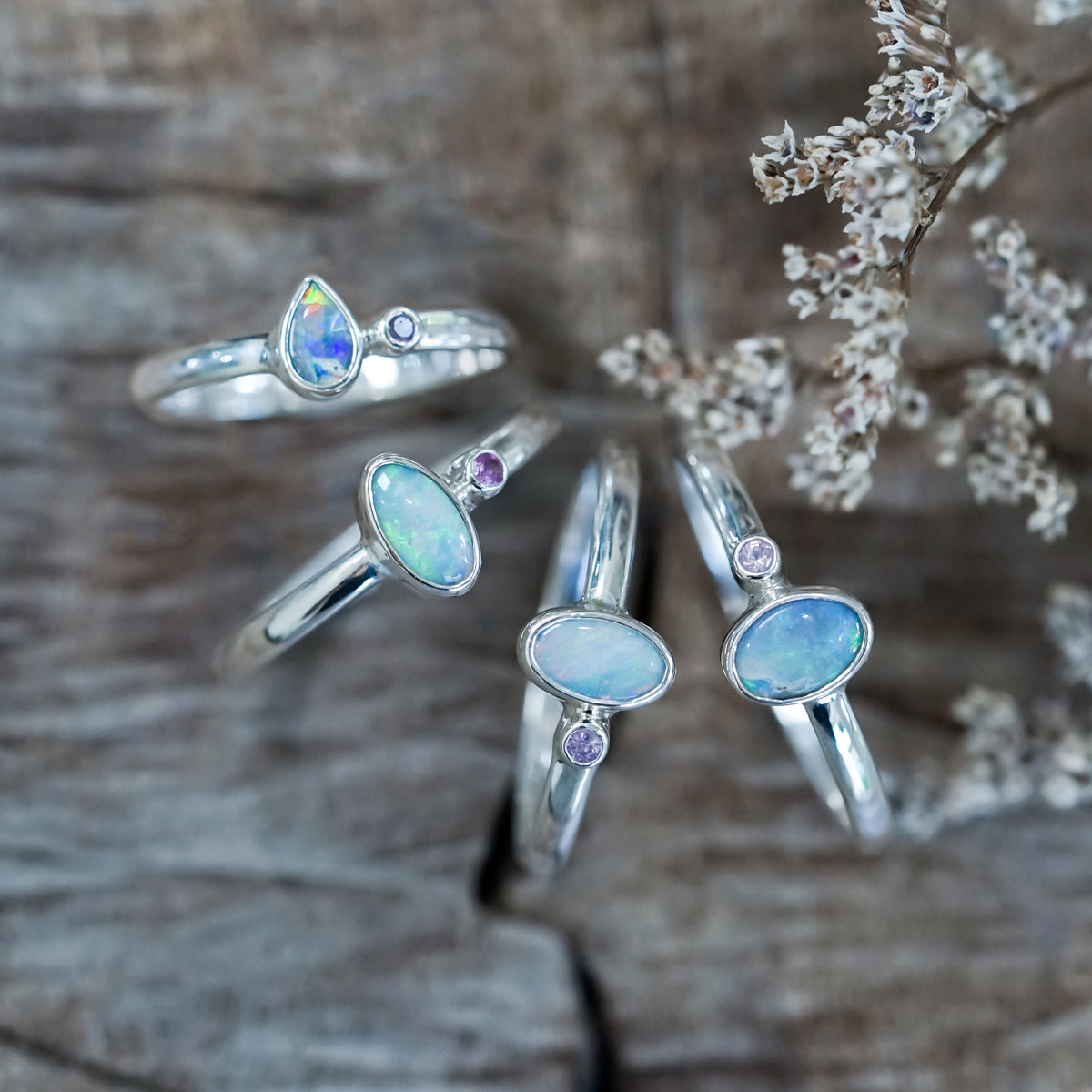 Opal and Sapphire Ring - Gardens of the Sun | Ethical Jewelry