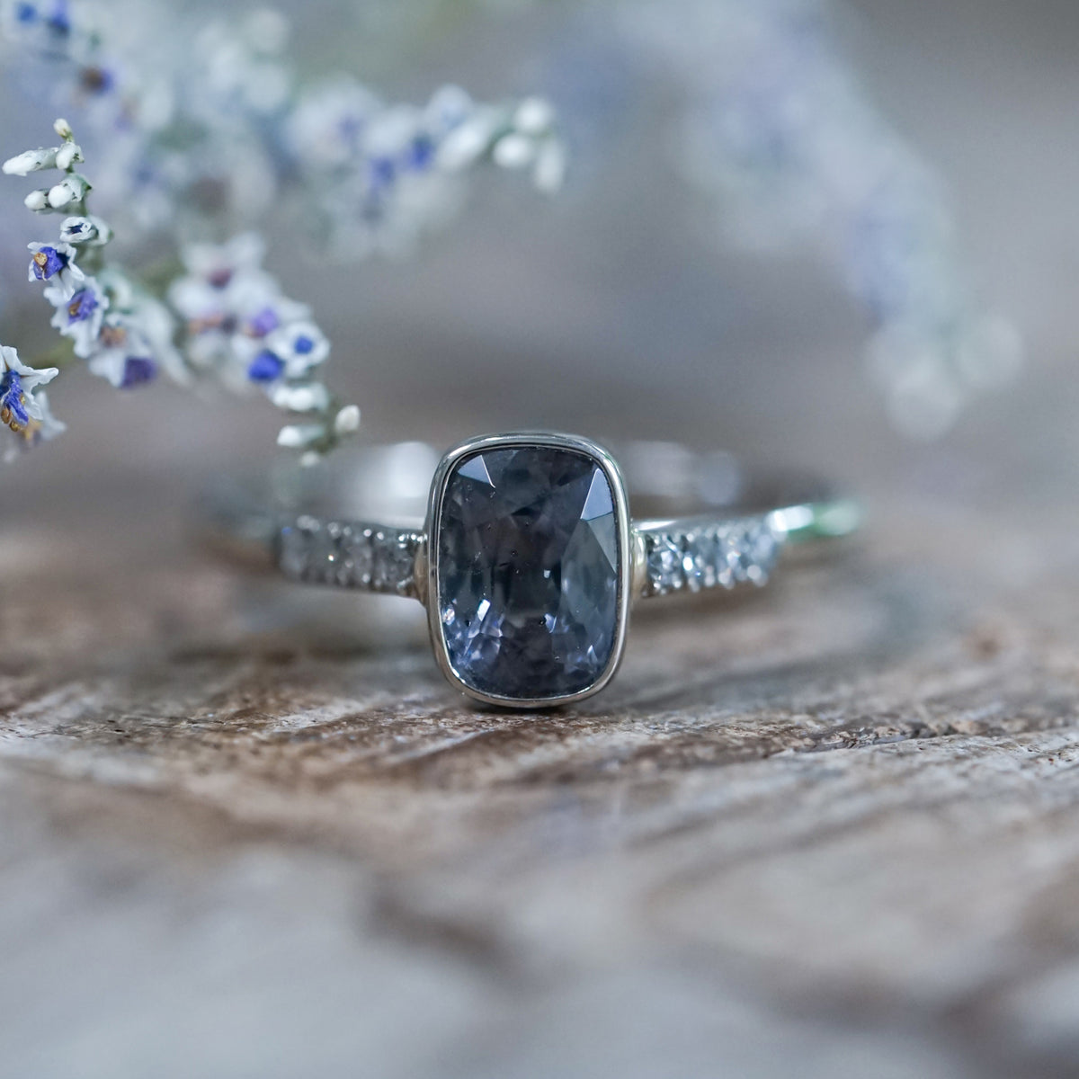 Peppered Spinel Ring in White Gold - Gardens of the Sun | Ethical Jewelry