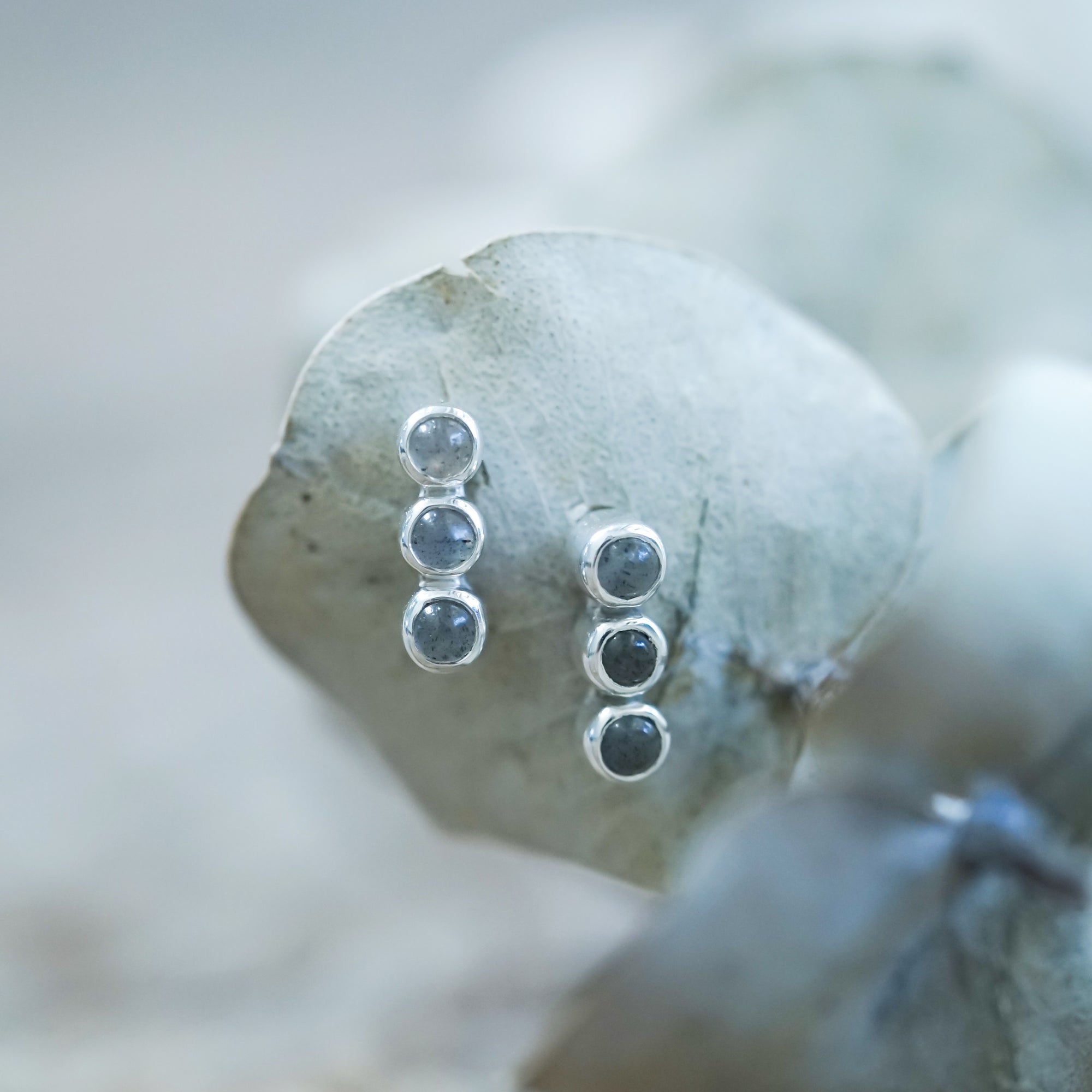 Triple Labradorite Earrings - Gardens of the Sun | Ethical Jewelry