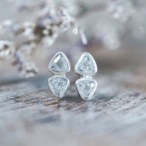 Triangle White Topaz Earrings - Gardens of the Sun | Ethical Jewelry