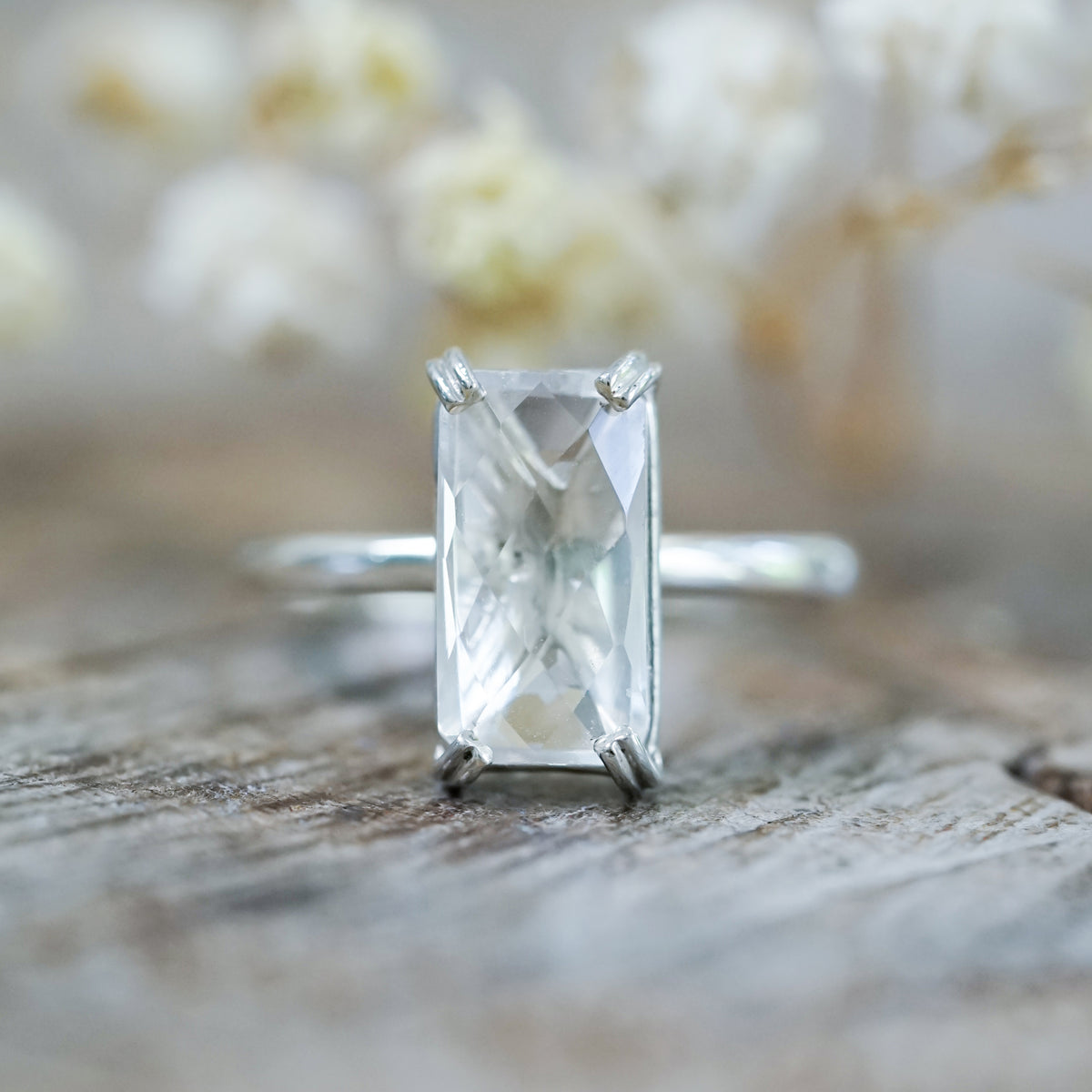 White Zircon Ring - Gardens of the Sun | Ethical Jewelry