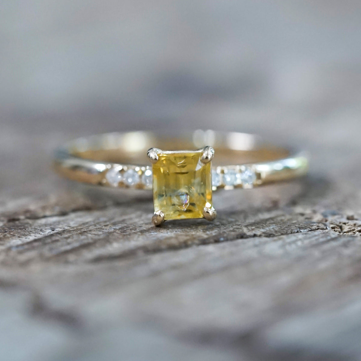 Vintage 19.6 Carat Yellow Sapphire & Diamond Cluster Ring – Butter Lane  Antiques