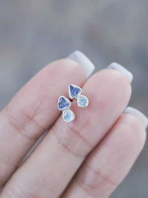 Tanzanite and Moonstone Earrings - Gardens of the Sun | Ethical Jewelry