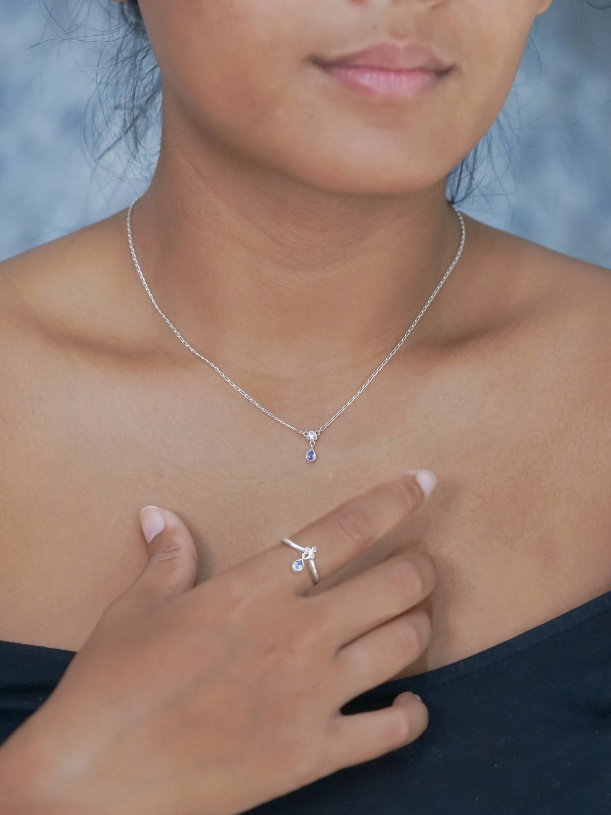 Tanzanite and Pink Sapphire Necklace - Gardens of the Sun | Ethical Jewelry