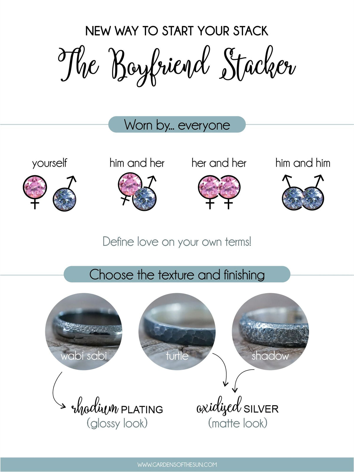 The Boyfriend Stacker - Gardens of the Sun | Ethical Jewelry