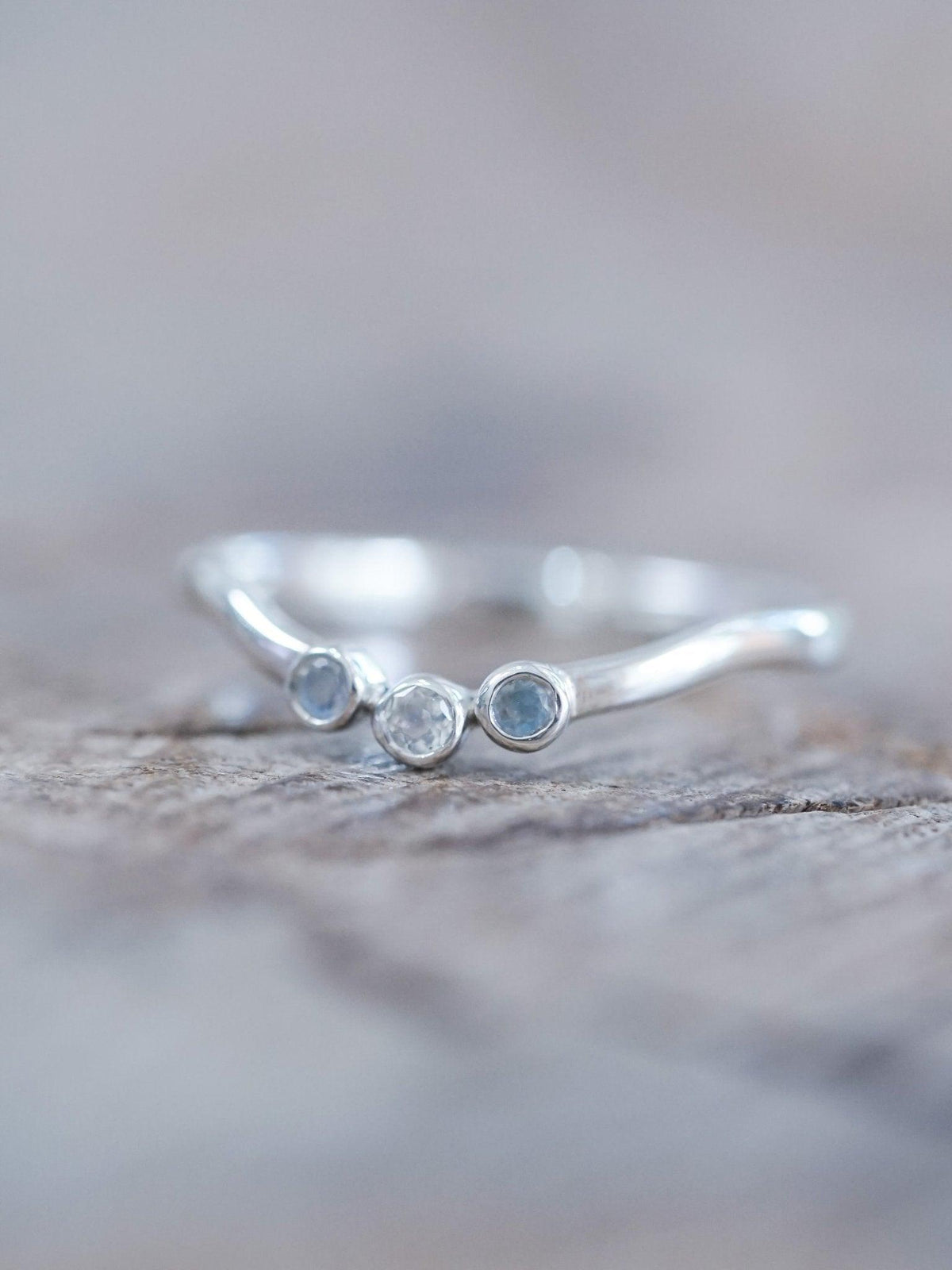 Three Rainbow Moonstone Nesting Ring - Gardens of the Sun | Ethical Jewelry
