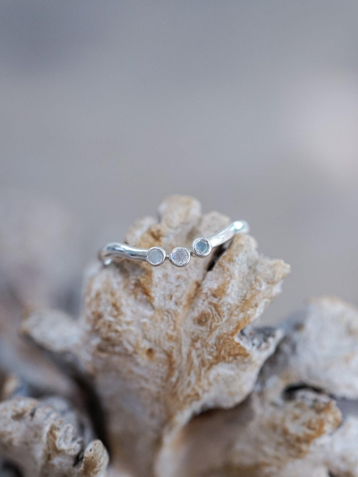 Three Rainbow Moonstone Nesting Ring - Gardens of the Sun | Ethical Jewelry