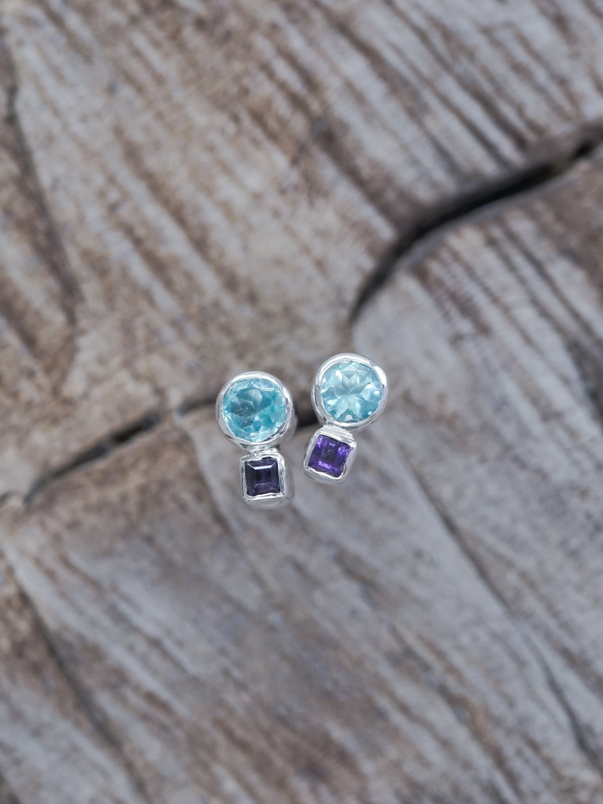 Topaz and Amethyst Earrings - Gardens of the Sun | Ethical Jewelry