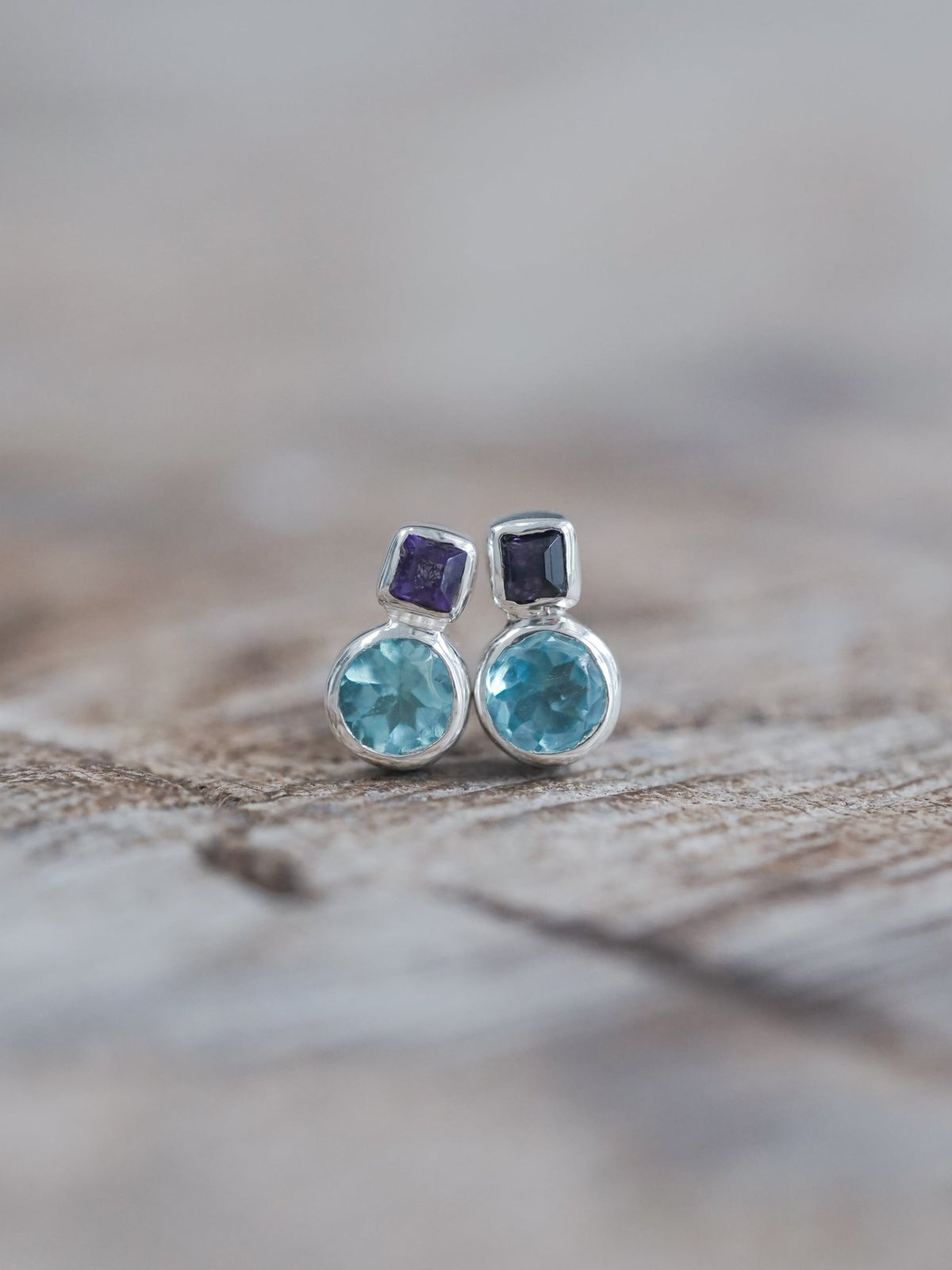 Topaz and Amethyst Earrings - Gardens of the Sun | Ethical Jewelry