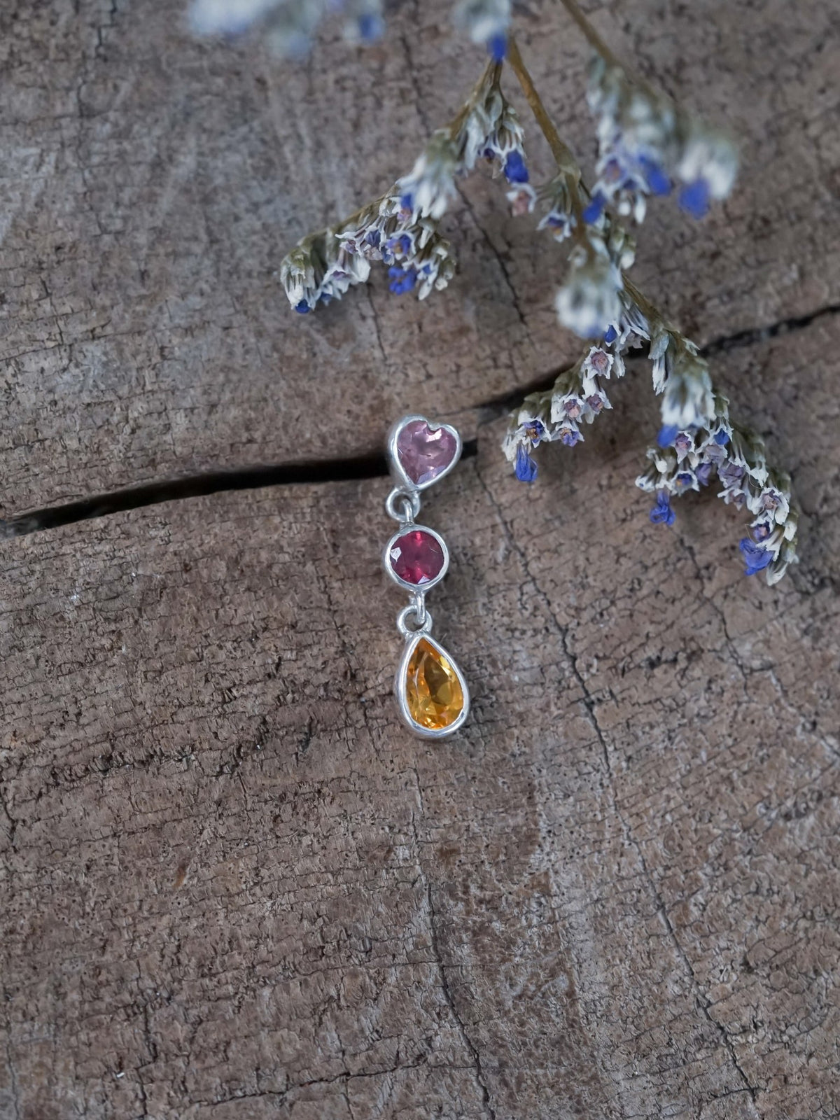 Tourmaline, Garnet and Citrine Dangling Earrings - Gardens of the Sun | Ethical Jewelry