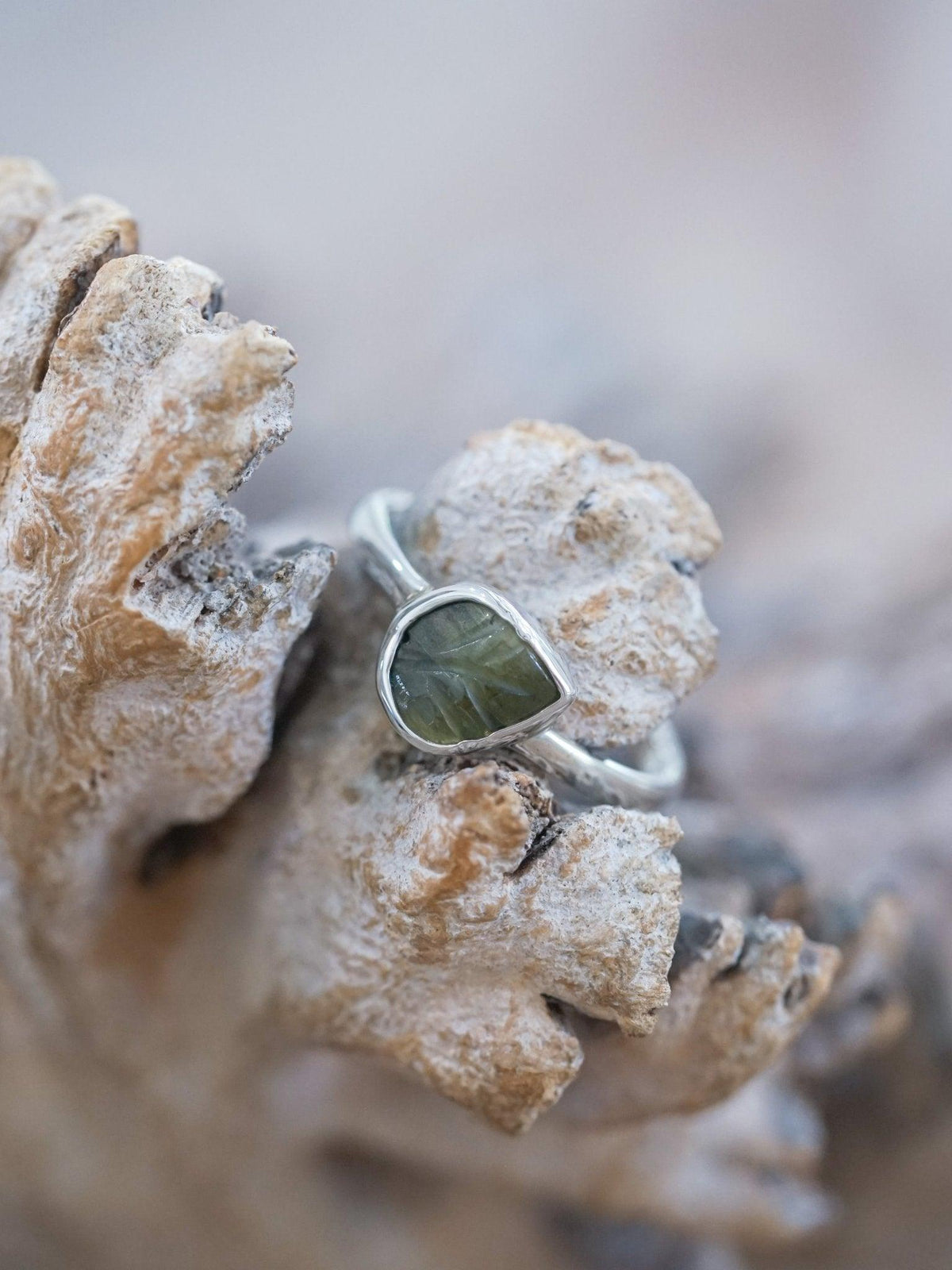 Tourmaline Leaf Ring - Gardens of the Sun | Ethical Jewelry
