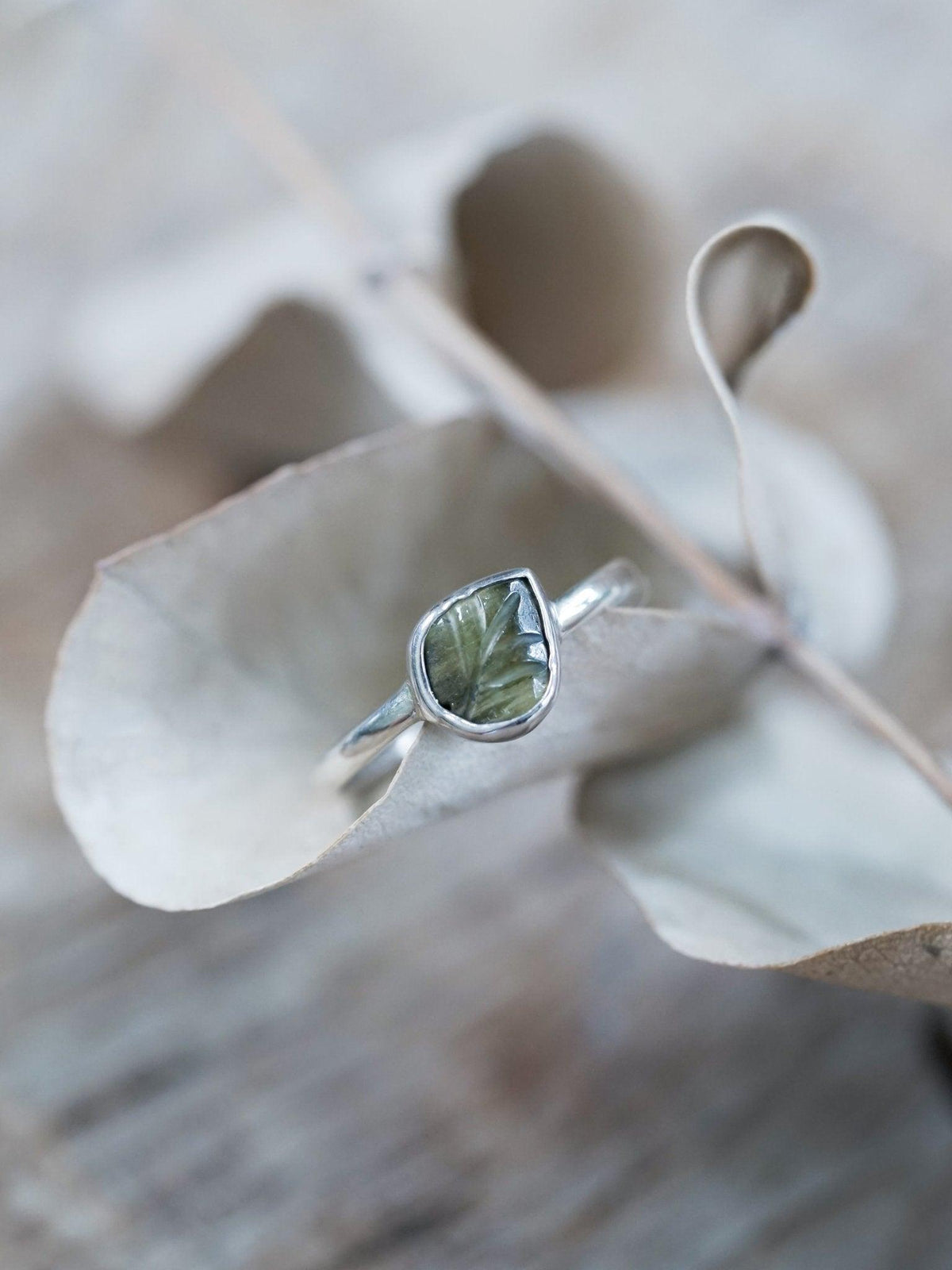 Leaf Ring: Terra-Cotta Stackable Rings Harmony