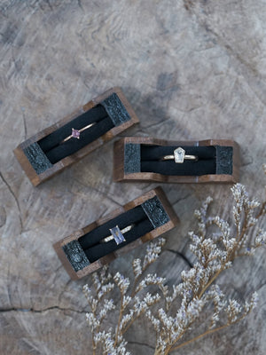 Trapezoid Wooden Ring Box - Gardens of the Sun | Ethical Jewelry