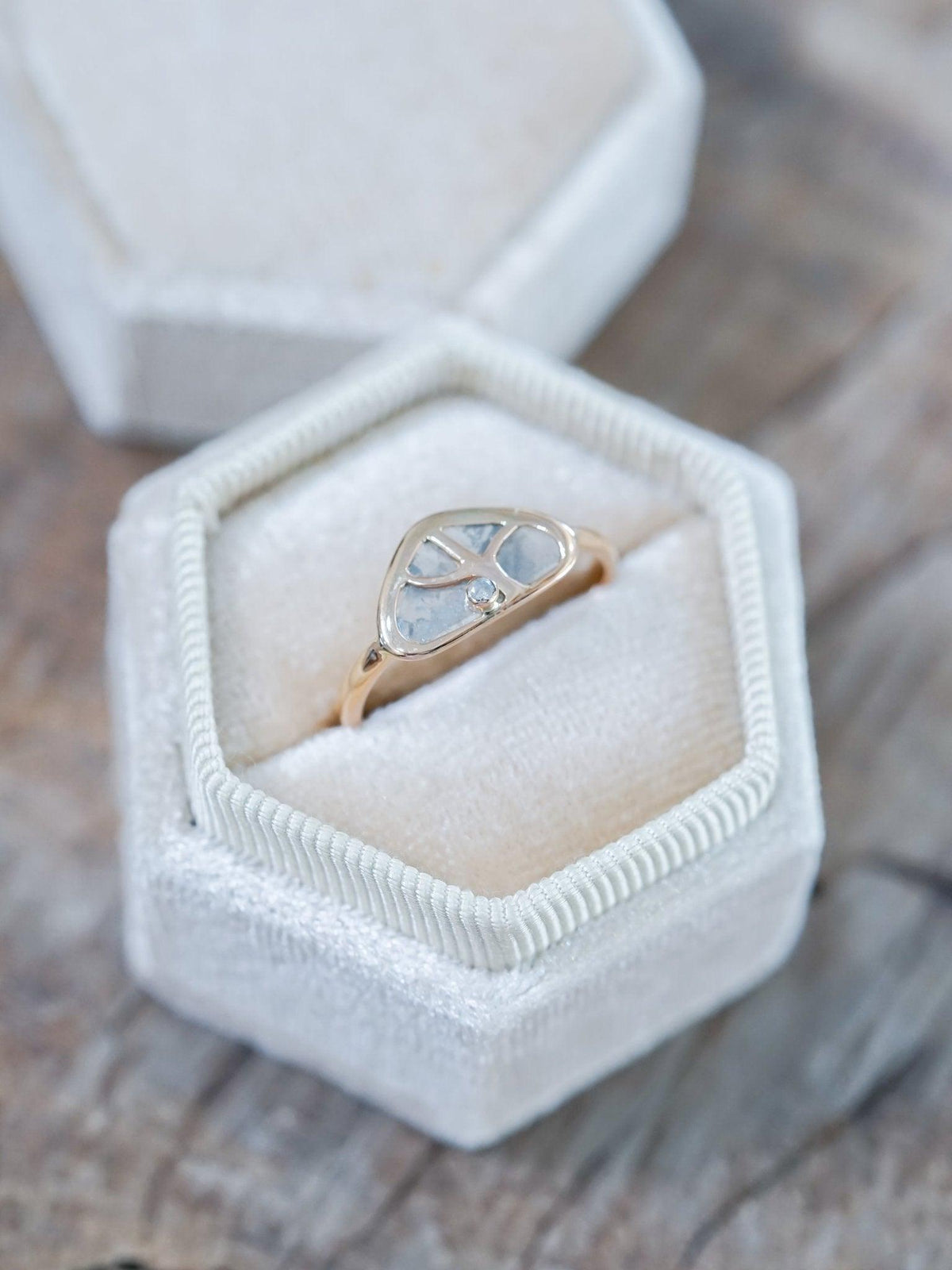 Tree of Life Diamond Slice Ring in Ethical Rose Gold - Gardens of the Sun | Ethical Jewelry