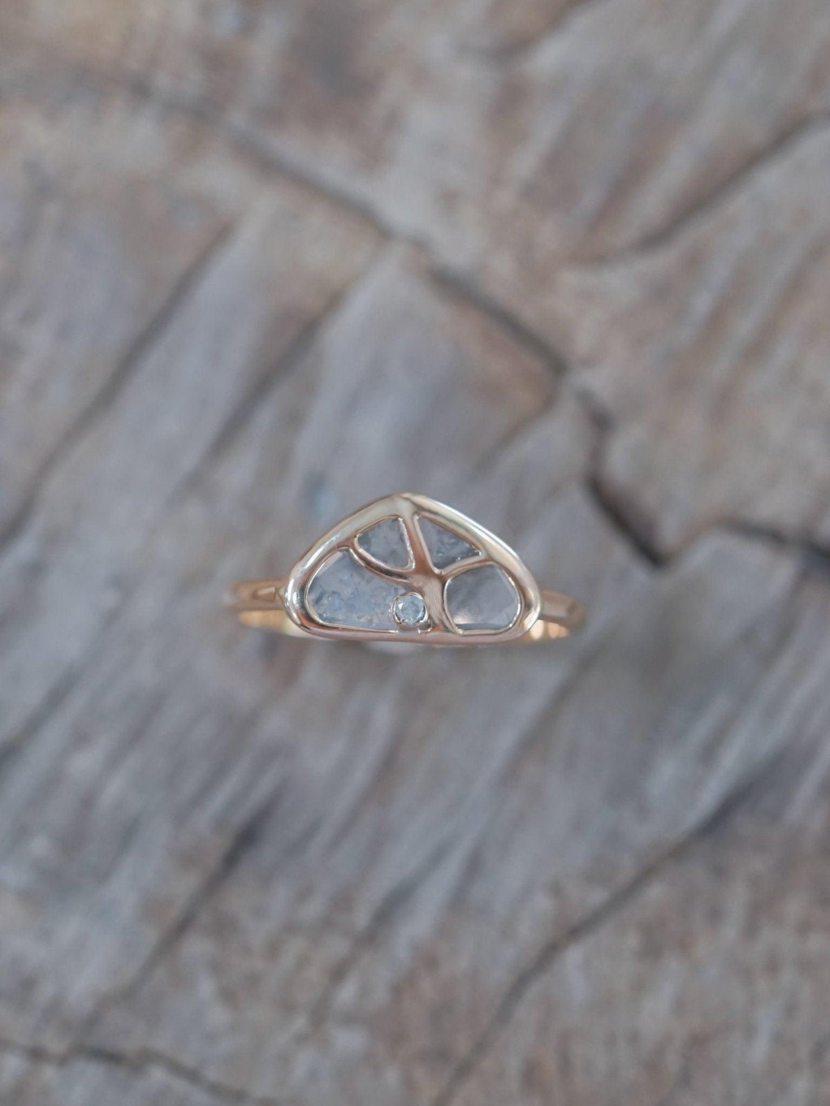 Tree of Life Diamond Slice Ring in Ethical Rose Gold - Gardens of the Sun | Ethical Jewelry