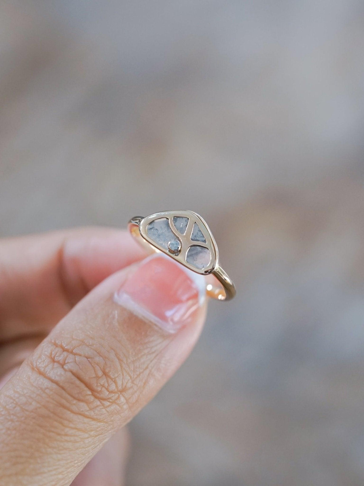 Tree of Life Diamond Slice Ring in Ethical Rose Gold - Gardens of the Sun | Ethical Jewelry