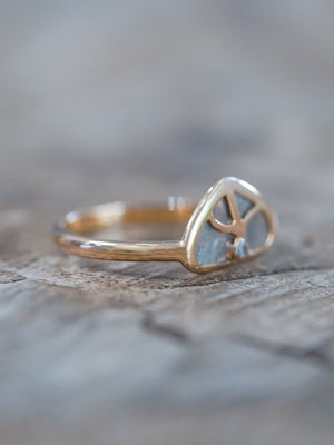 Tree of Life Diamond Slice Ring in Ethical Rose Gold - Gardens of the Sun | Ethical Jewelry
