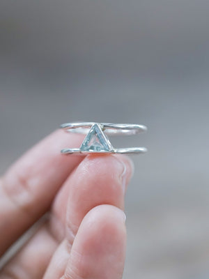 Triangle Aquamarine Ring - Gardens of the Sun | Ethical Jewelry